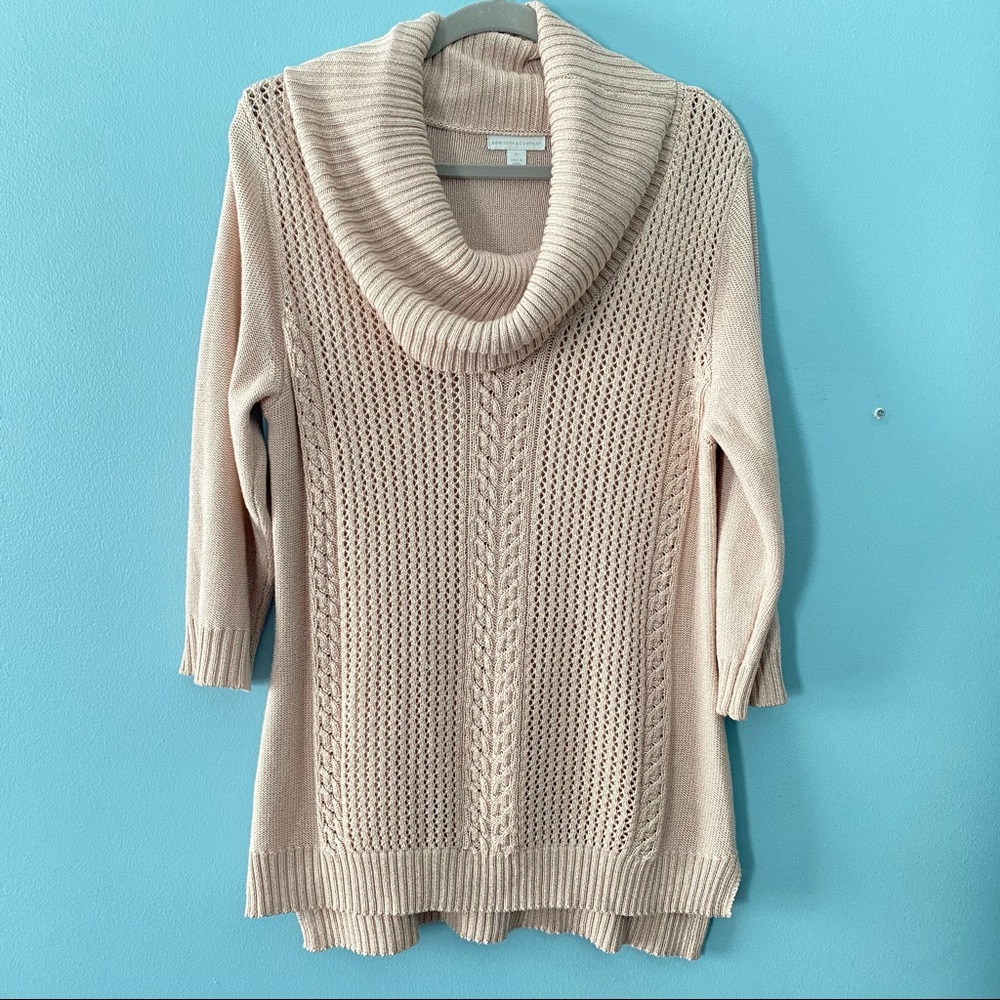 XL New York & Company Rose Gold Cowl neck sweater